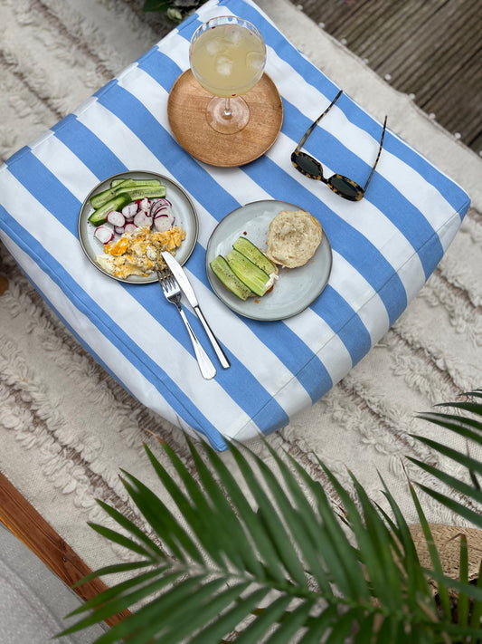Stripe beach blue Pouf